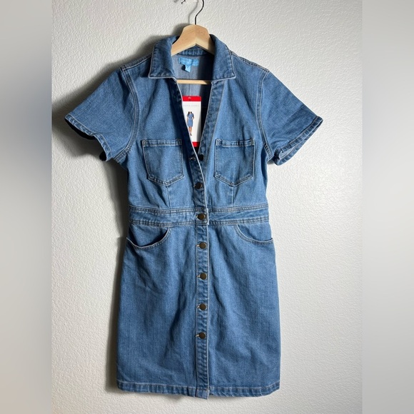 New Draper James Women's blue Denim Dress 6 8 12 16 - Picture 3 of 16
